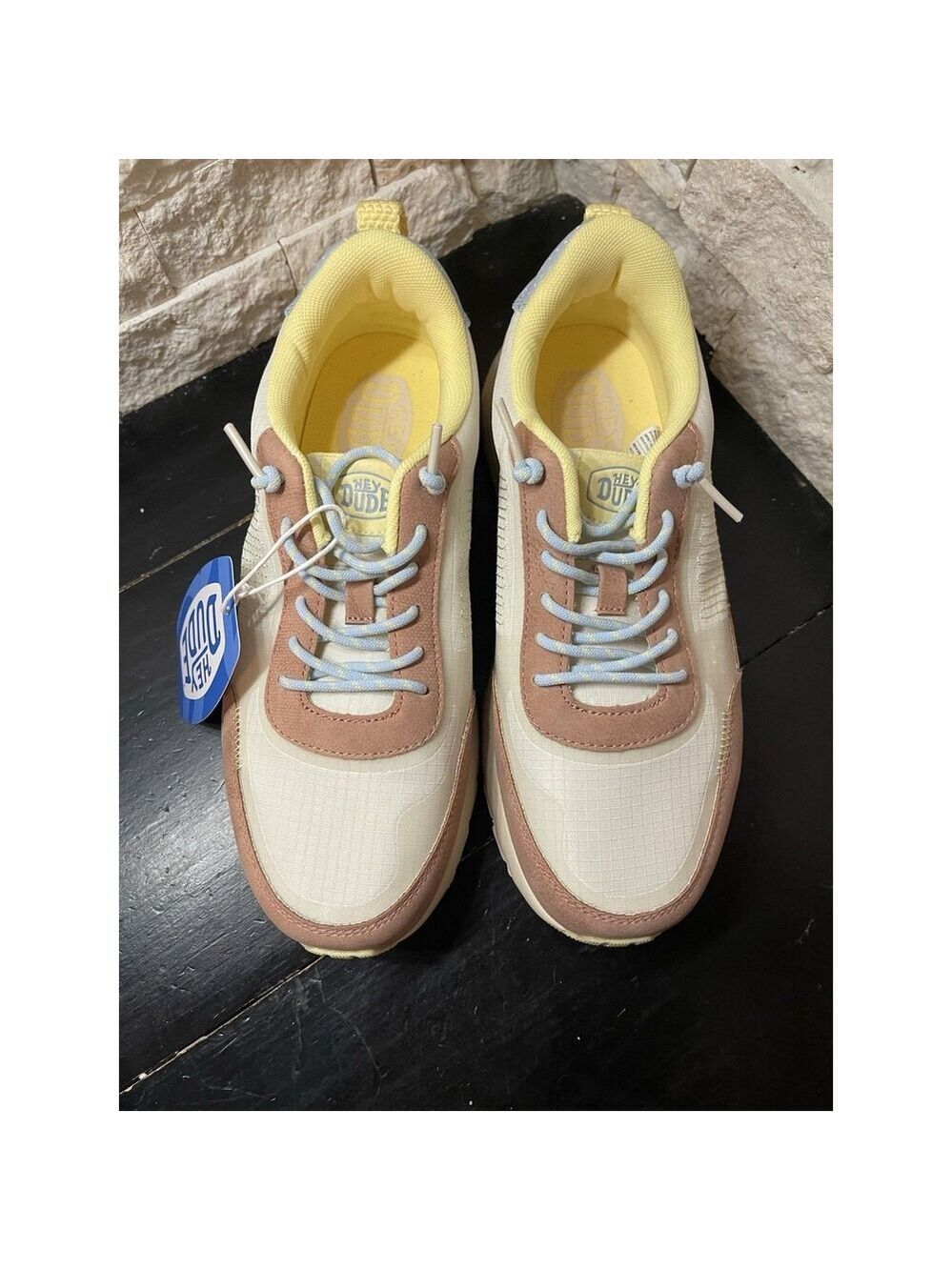Hey Dude Sirocco Alta Colorblock Women's Casual Shoes Sand, W 8 Slip On Sneakers - Picture 3 of 10